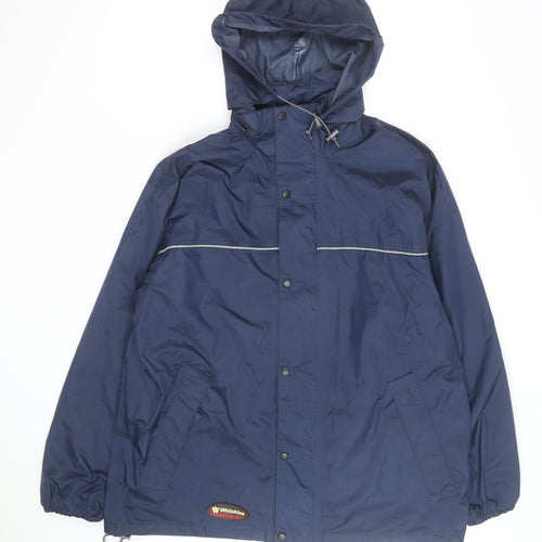 Wetskins Men’s Blue Waterproof Hooded Rain Jacket Size L