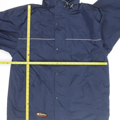 Wetskins Men’s Blue Waterproof Hooded Rain Jacket Size L