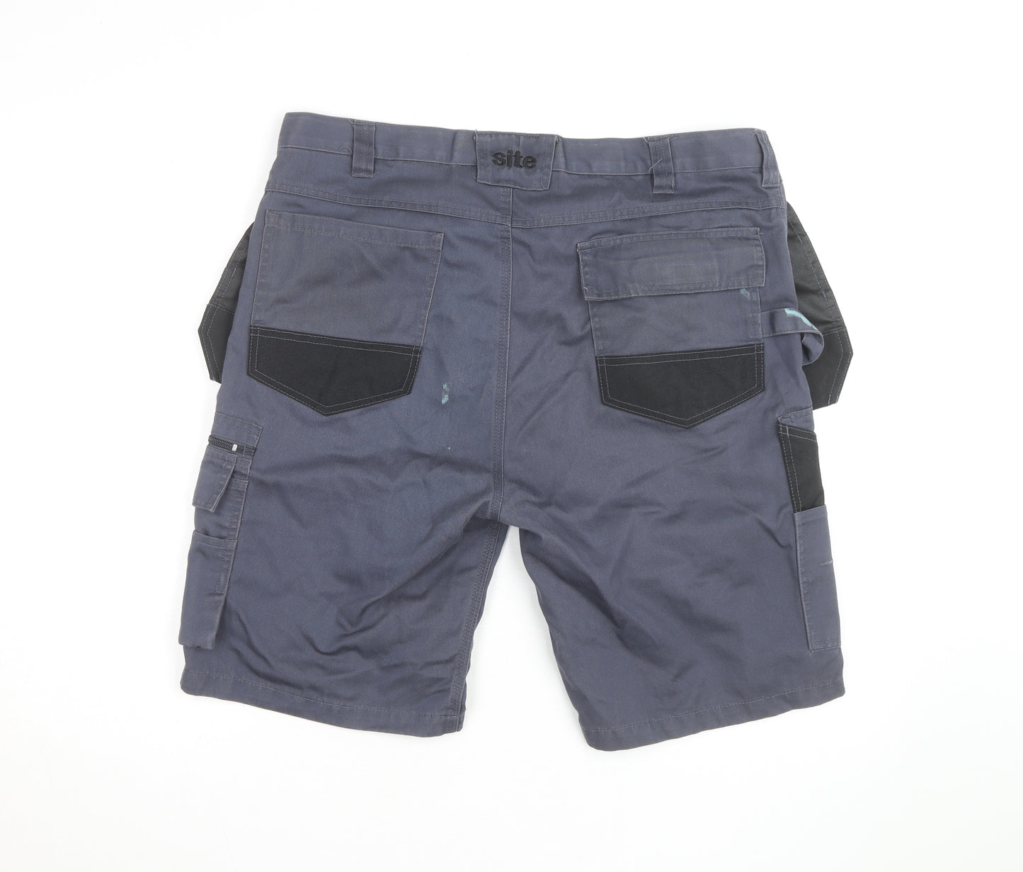 Site Men's Grey Cargo Work Shorts Size L W36 Regular Fit