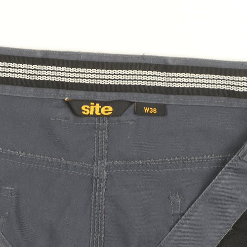 Site Men's Grey Cargo Work Shorts Size L W36 Regular Fit