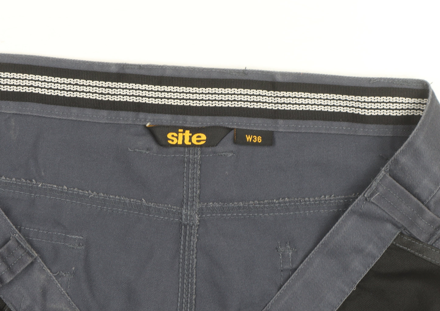 Site Men's Grey Cargo Work Shorts Size L W36 Regular Fit