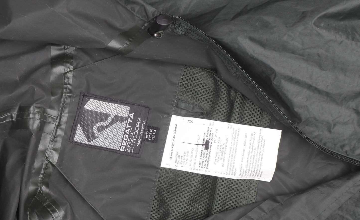 Regatta Men's Green 3XL Waterproof Hooded Windbreaker Jacket