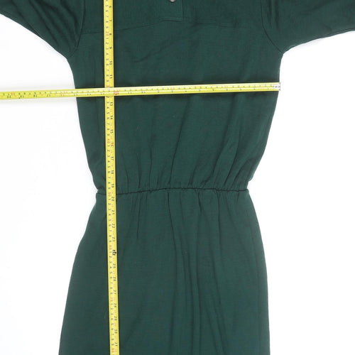 Louisville Women Petite Green Knit High Neck Long Sleeve Fit & Flare Dress Size 6
