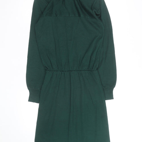 Louisville Women Petite Green Knit High Neck Long Sleeve Fit & Flare Dress Size 6