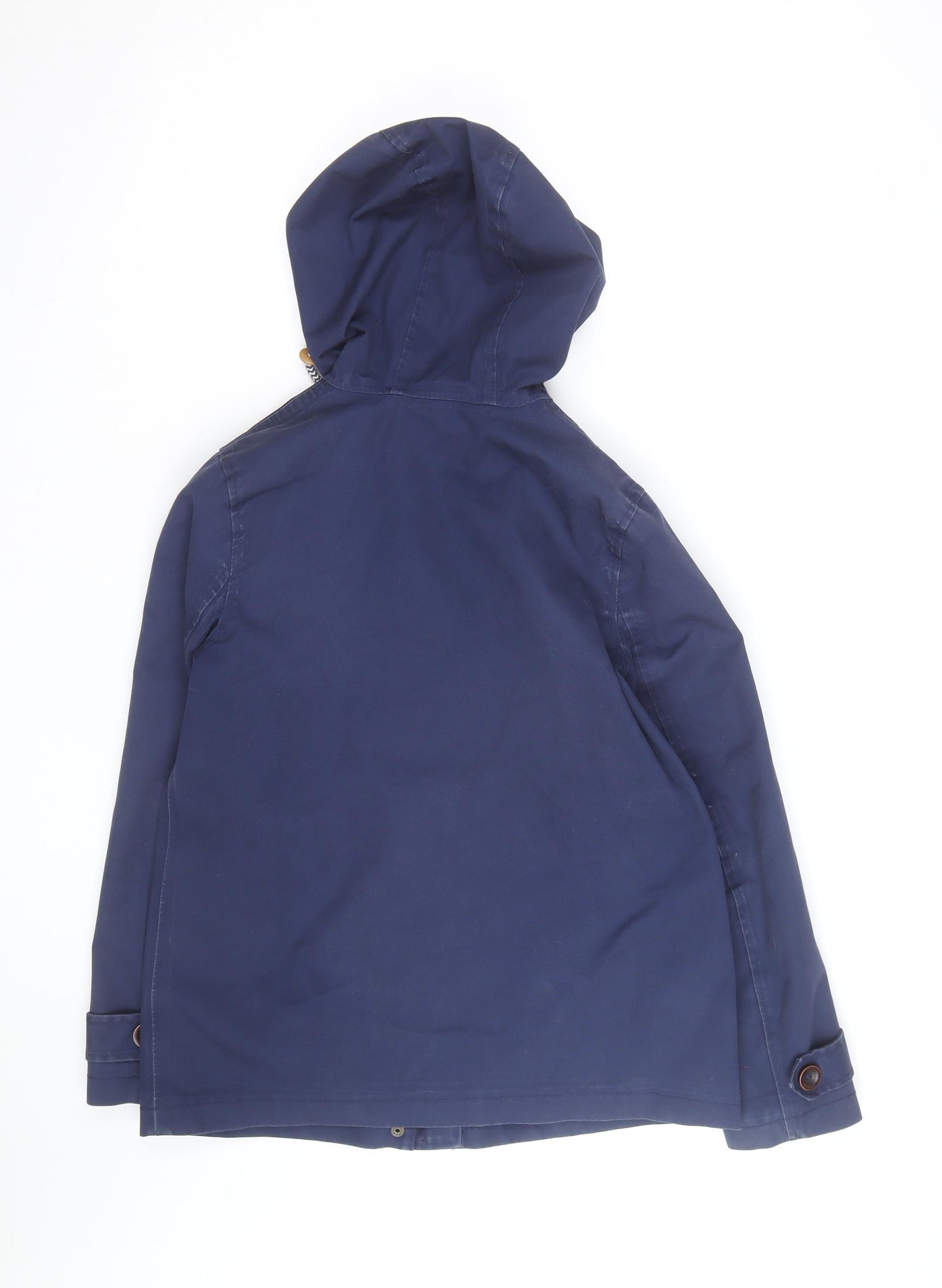Joules Women's Blue Waterproof Hooded Rain Coat Jacket Size 10
