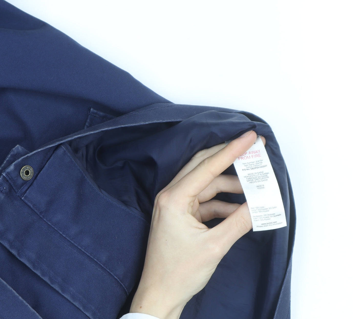 Joules Women's Blue Waterproof Hooded Rain Coat Jacket Size 10