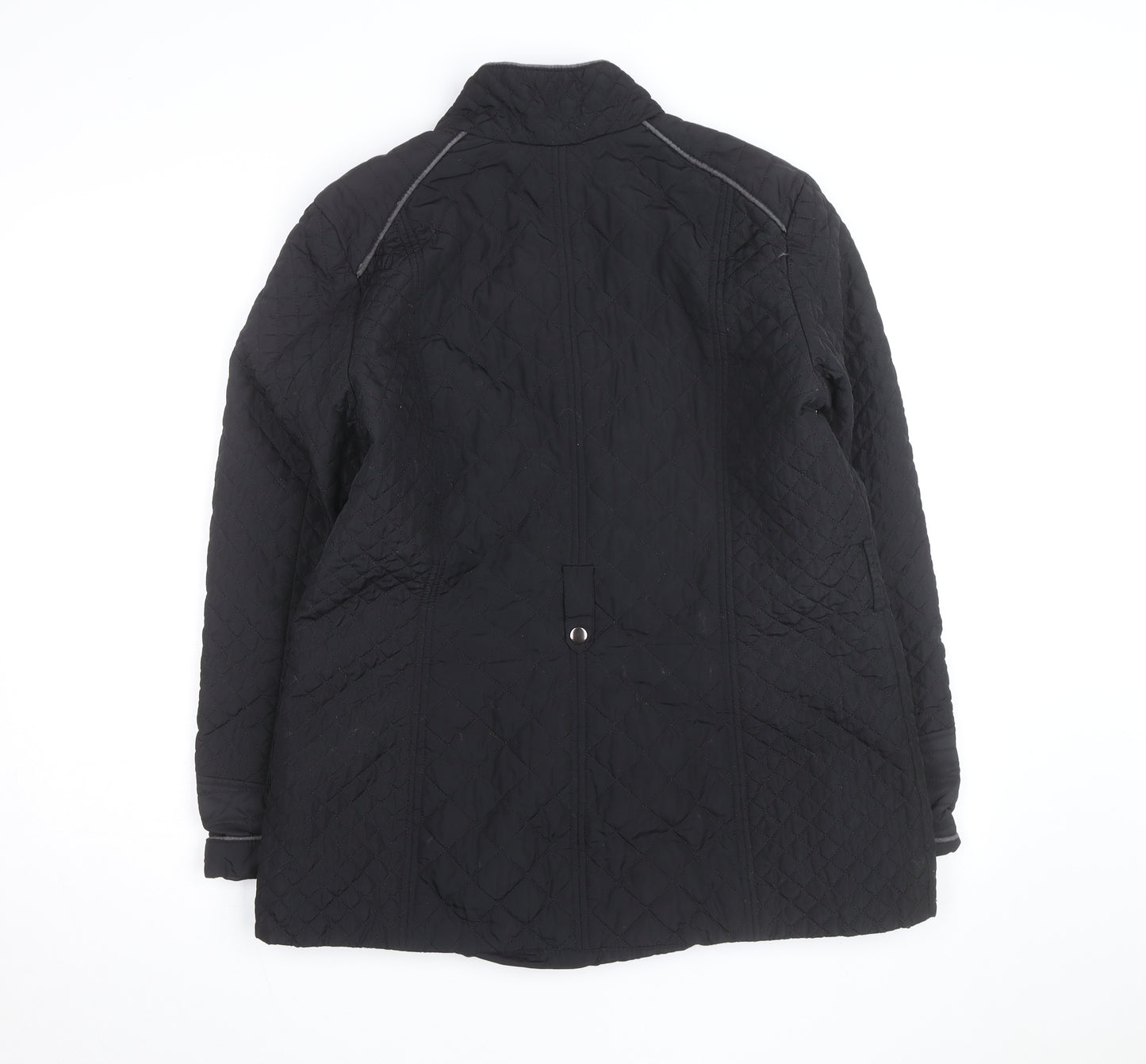Wallis Womens Black Quilted Mid-Length Jacket Size 16
