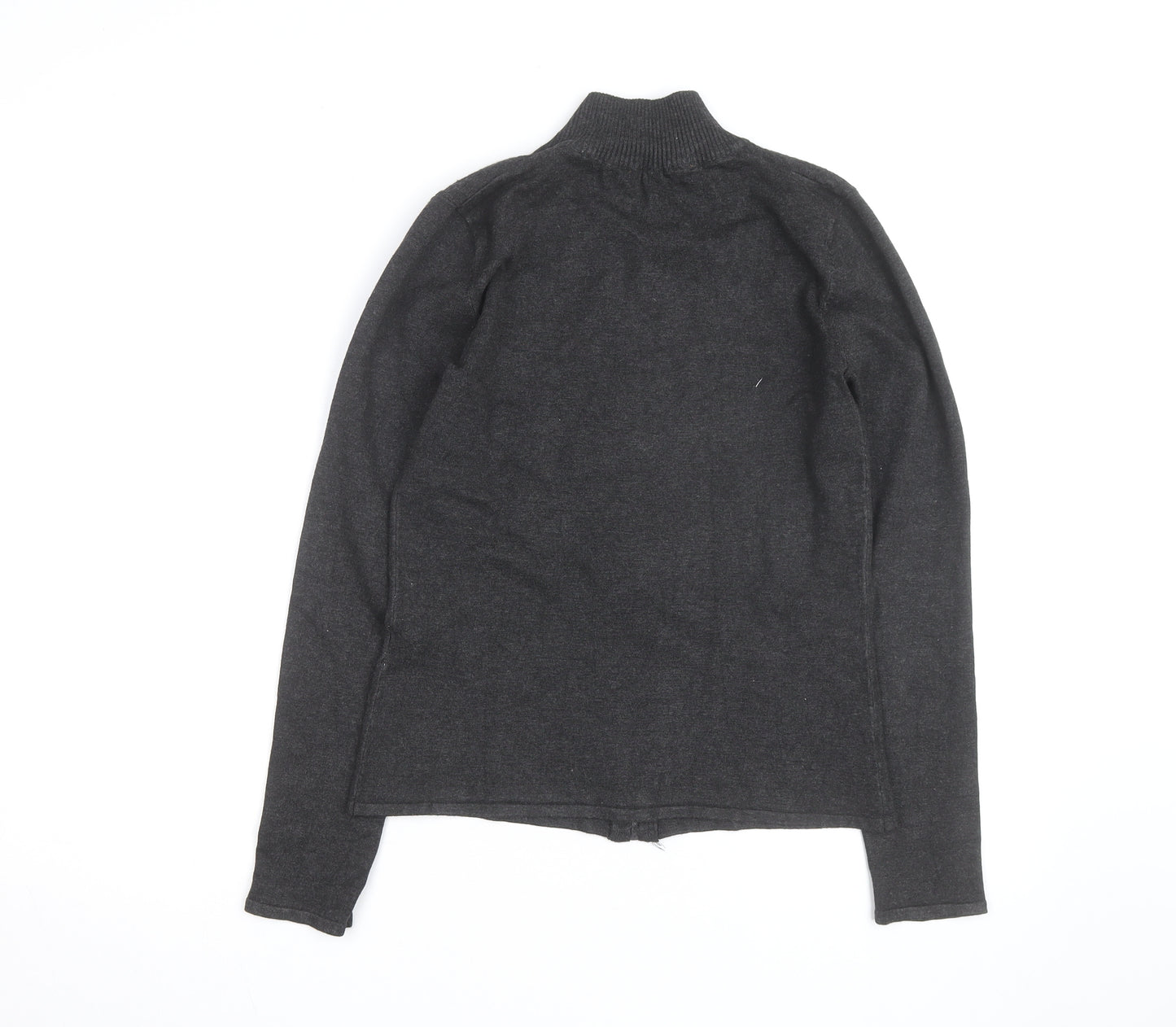 Belldini Women's Black Full Zip Mock Neck Knit Jumper M