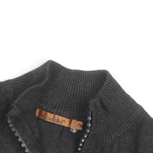 Belldini Women's Black Full Zip Mock Neck Knit Jumper M