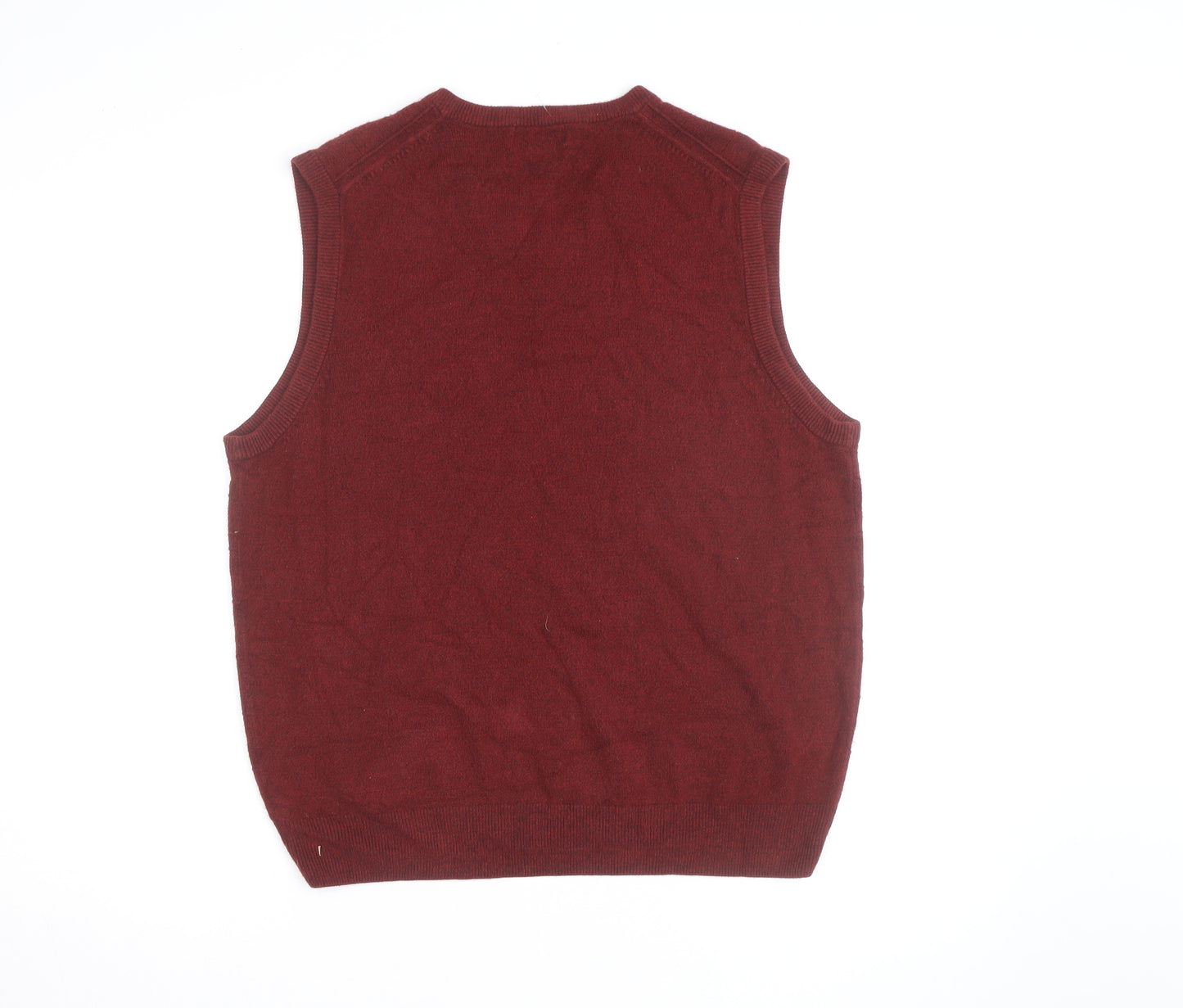 Dockers Men's Red Knit Sleeveless V-Neck Vest Jumper Size L