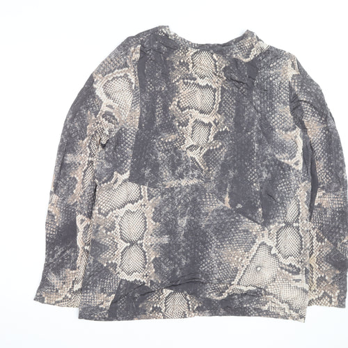 Basler Women’s Grey Snake Print Long Sleeve Jersey Top Size 12