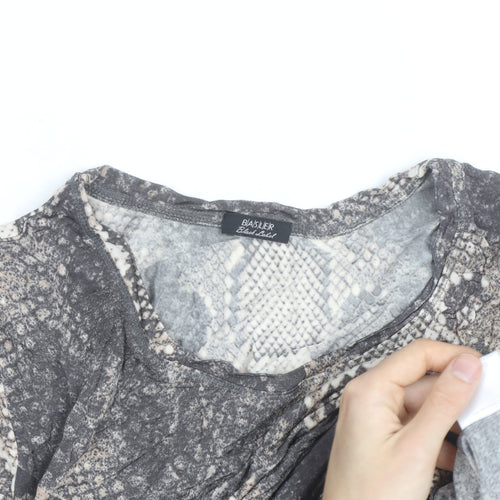 Basler Women’s Grey Snake Print Long Sleeve Jersey Top Size 12