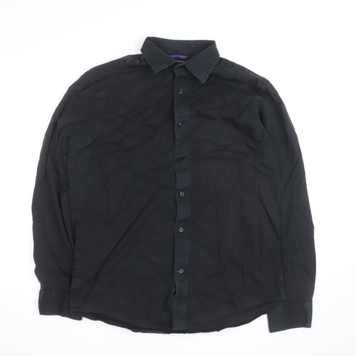 Gap Men’s Black Cotton Long Sleeve Button-Up Shirt Size L