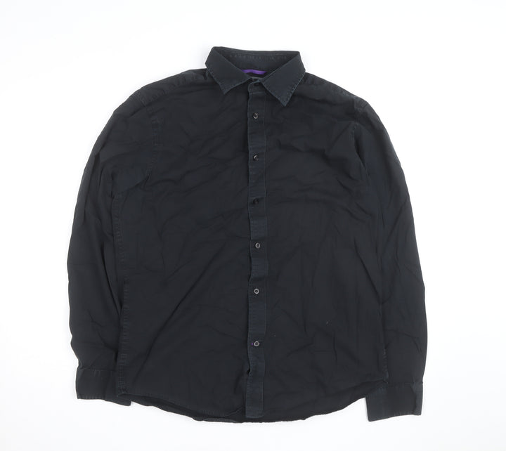 Gap Men’s Black Cotton Long Sleeve Button-Up Shirt Size L