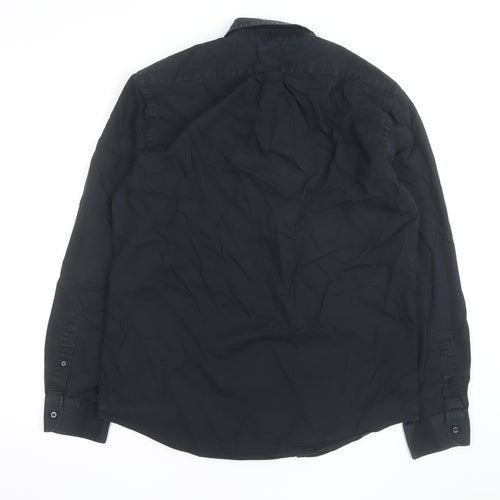 Gap Men’s Black Cotton Long Sleeve Button-Up Shirt Size L