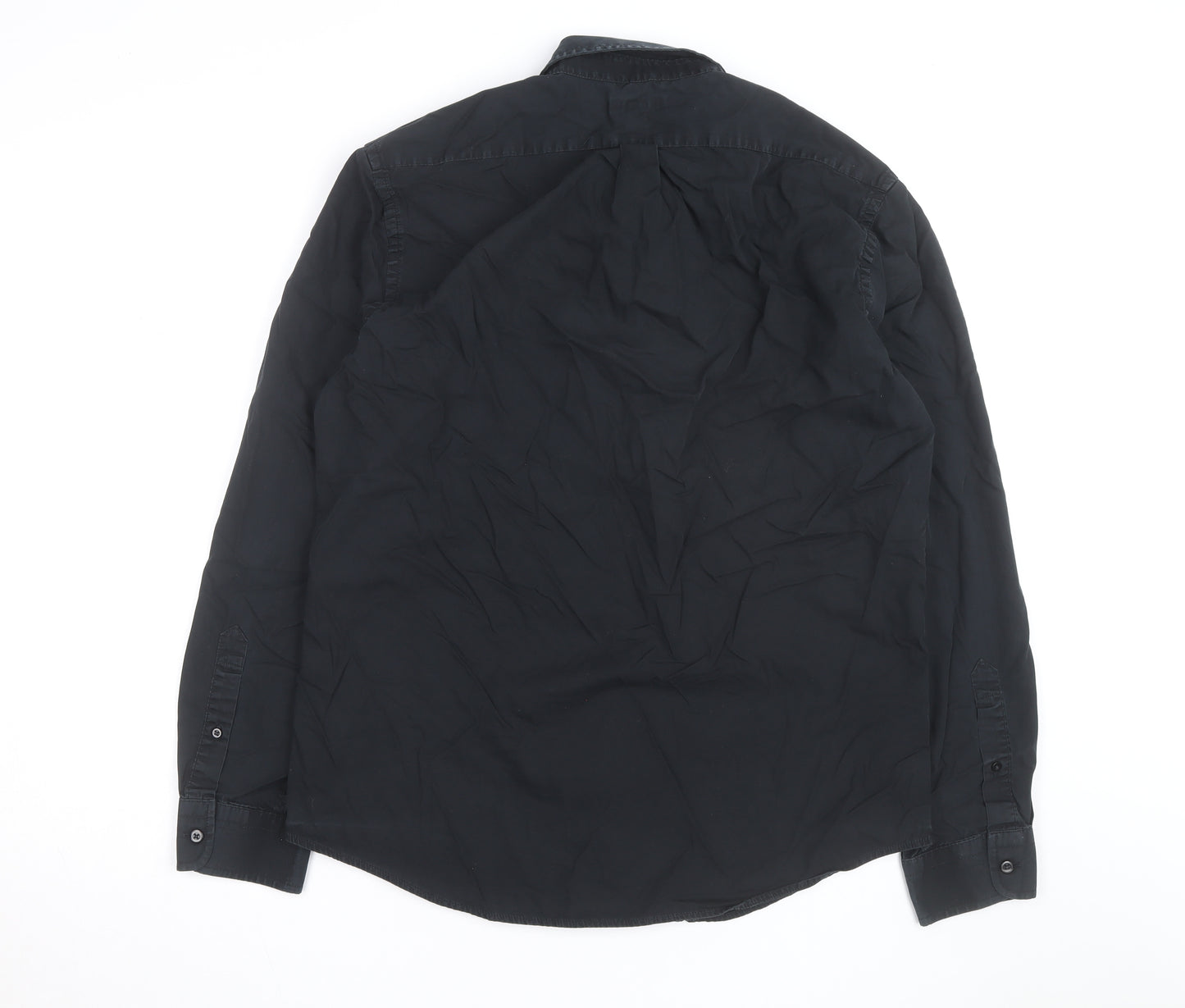 Gap Men’s Black Cotton Long Sleeve Button-Up Shirt Size L