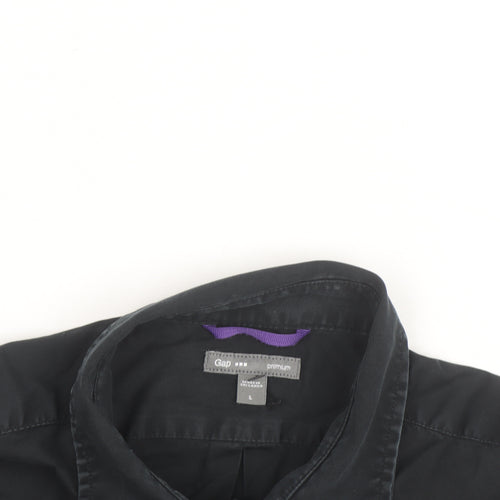 Gap Men’s Black Cotton Long Sleeve Button-Up Shirt Size L