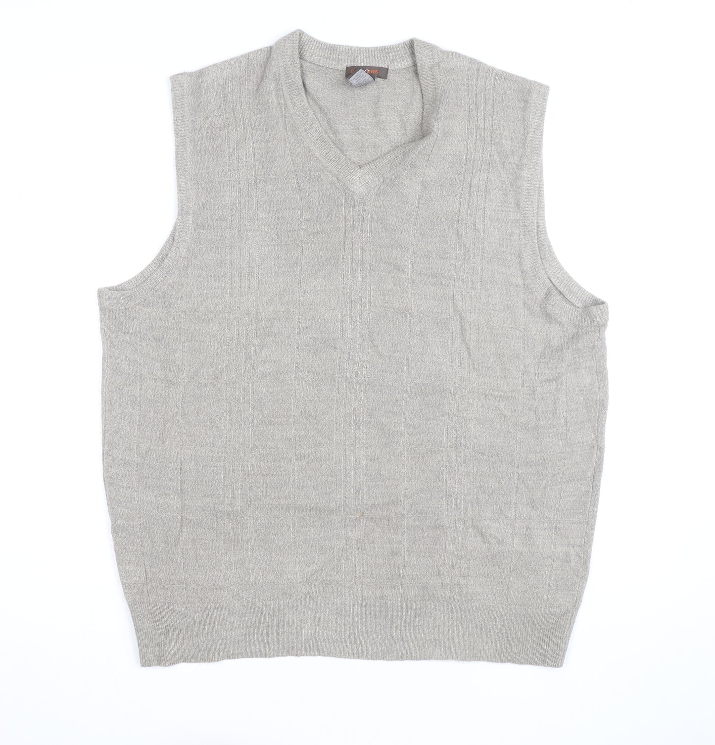 Dockers Men Grey XL V-Neck Sleeveless Knit Jumper Vest