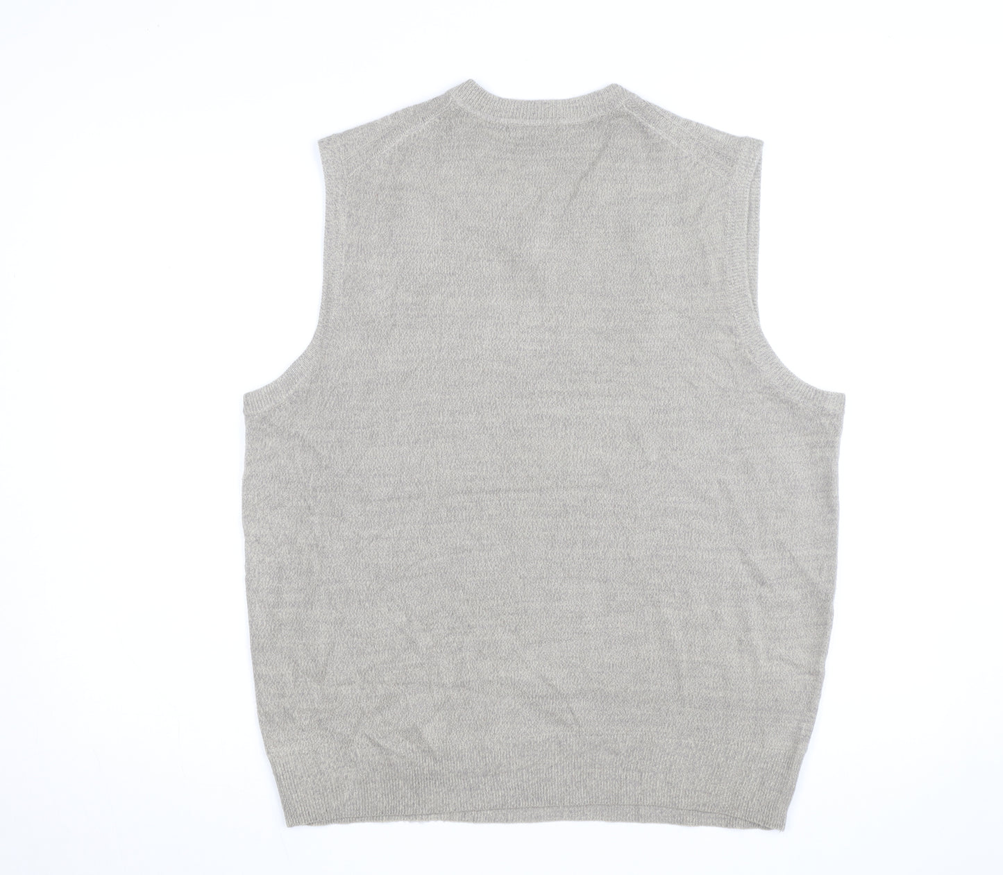 Dockers Men Grey XL V-Neck Sleeveless Knit Jumper Vest