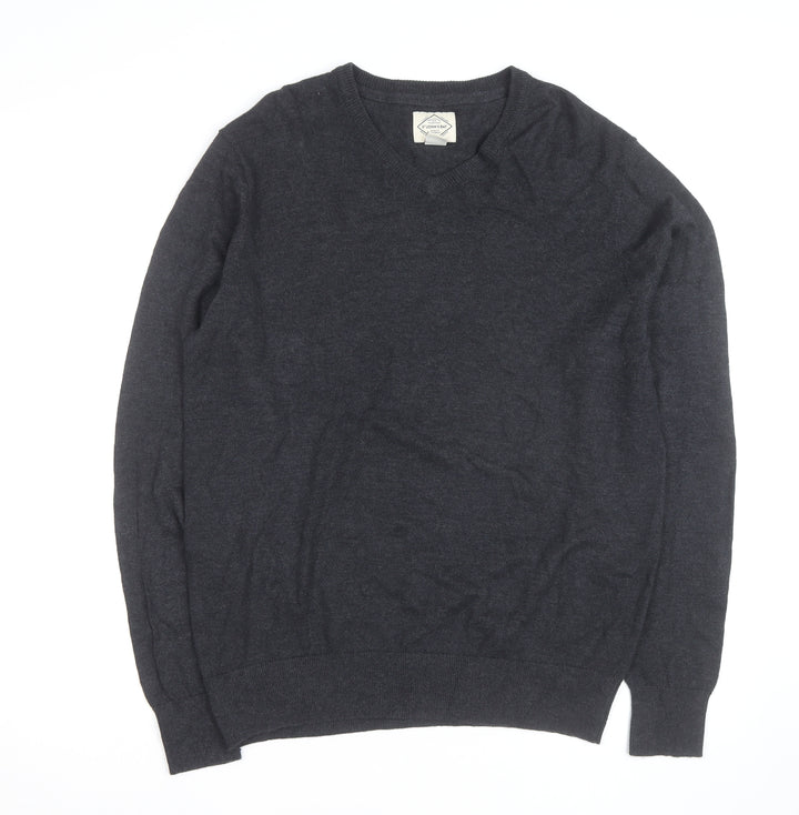 St John’s Bay Men’s Grey V-Neck Pullover Jumper Size M