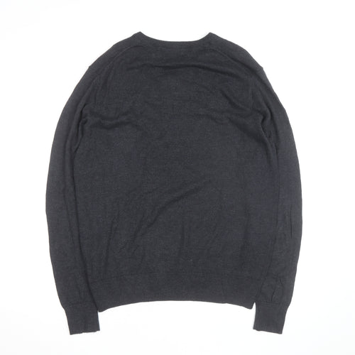 St John’s Bay Men’s Grey V-Neck Pullover Jumper Size M