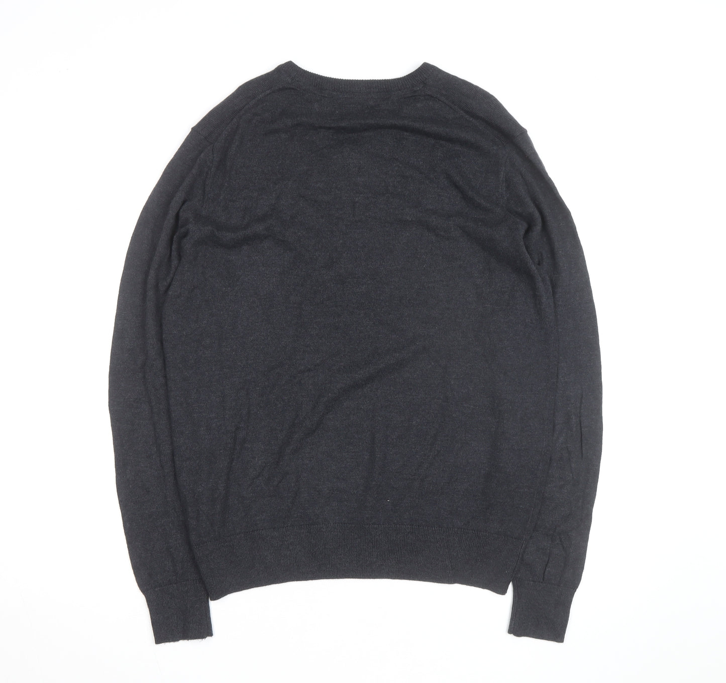 St John’s Bay Men’s Grey V-Neck Pullover Jumper Size M