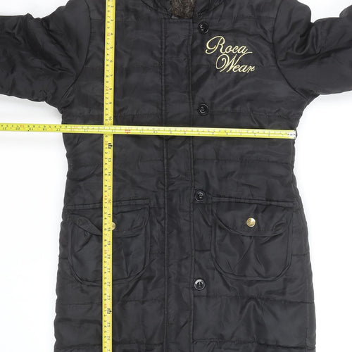 Rocawear Men's Black Hooded Padded Parka Coat Size M