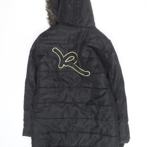 Rocawear Men's Black Hooded Padded Parka Coat Size M