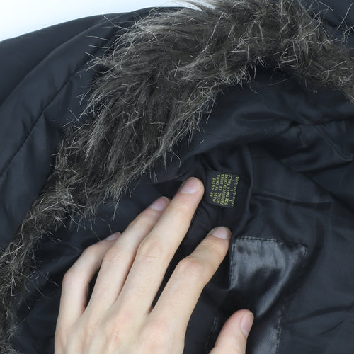 Rocawear Men's Black Hooded Padded Parka Coat Size M