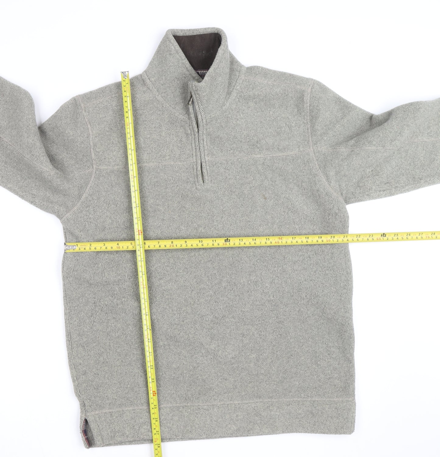 Mantaray Men’s Grey 1/4 Zip Cotton Knit Pullover Jumper Size M