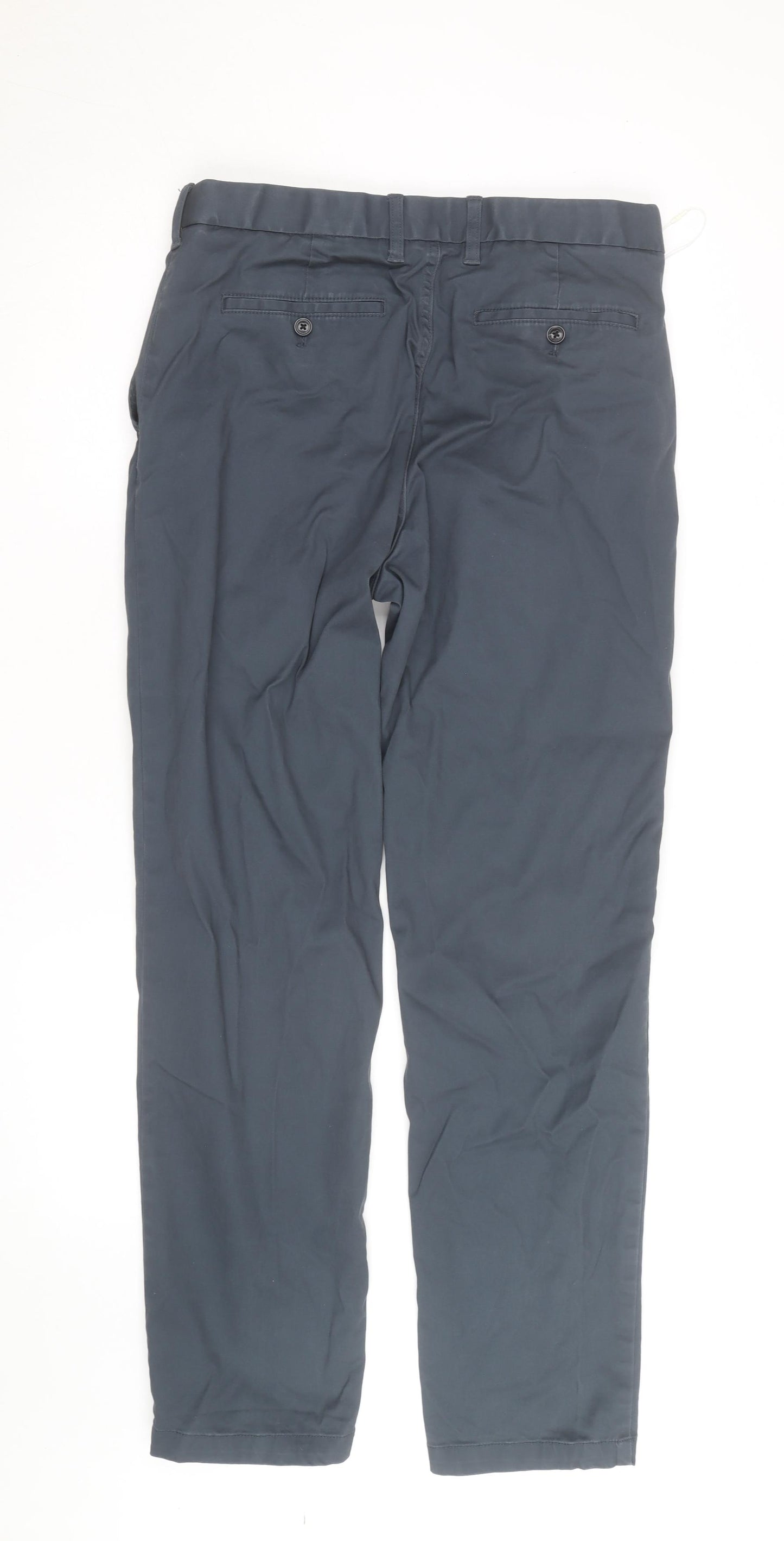Marks and Spencer Mens Blue Chino Trousers 32W 33L Cotton Blend