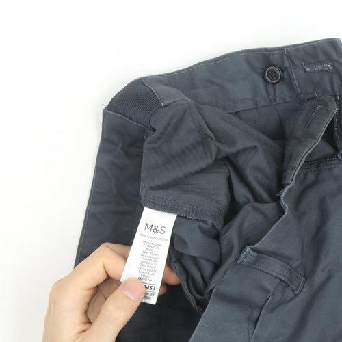 Marks and Spencer Mens Blue Chino Trousers 32W 33L Cotton Blend