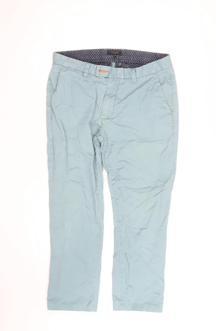 Ted Baker Men's Blue 32R Chino Trousers Cotton Blend