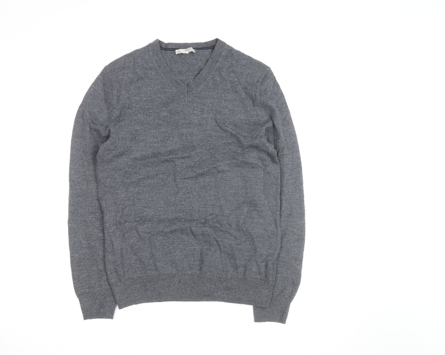 Gap Men's Grey V-Neck Merino Wool Pullover Jumper Size S