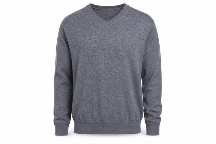 Gap Men's Grey V-Neck Merino Wool Pullover Jumper Size S