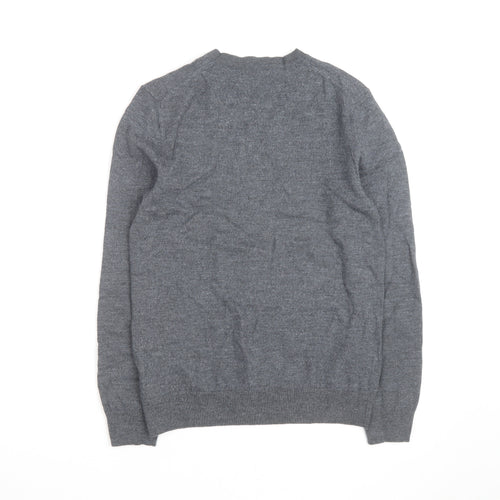 Gap Men's Grey V-Neck Merino Wool Pullover Jumper Size S