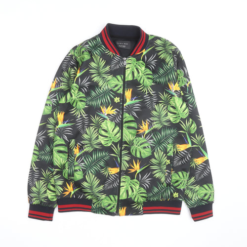Zara Man Men's Multicoloured Tropical Bomber Jacket Size S
