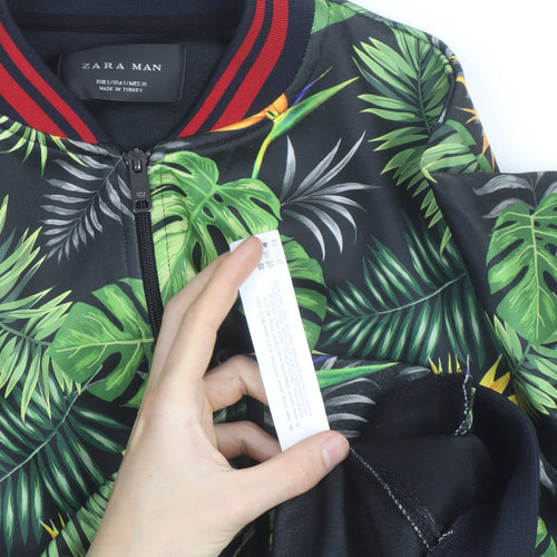 Zara Man Men's Multicoloured Tropical Bomber Jacket Size S