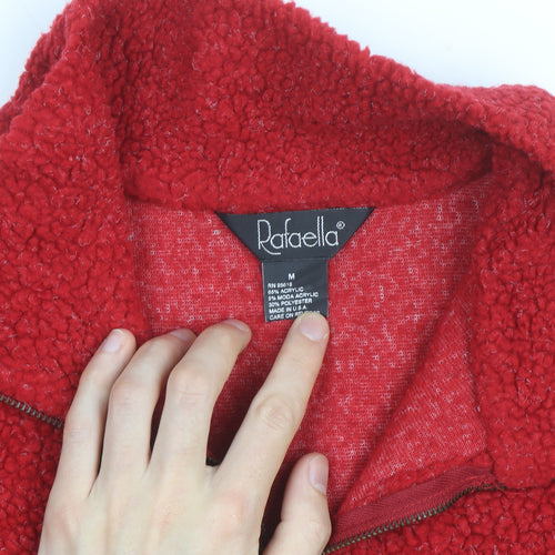 Rafaella Men's Red Argyle 1/4 Zip Fleece Jumper M