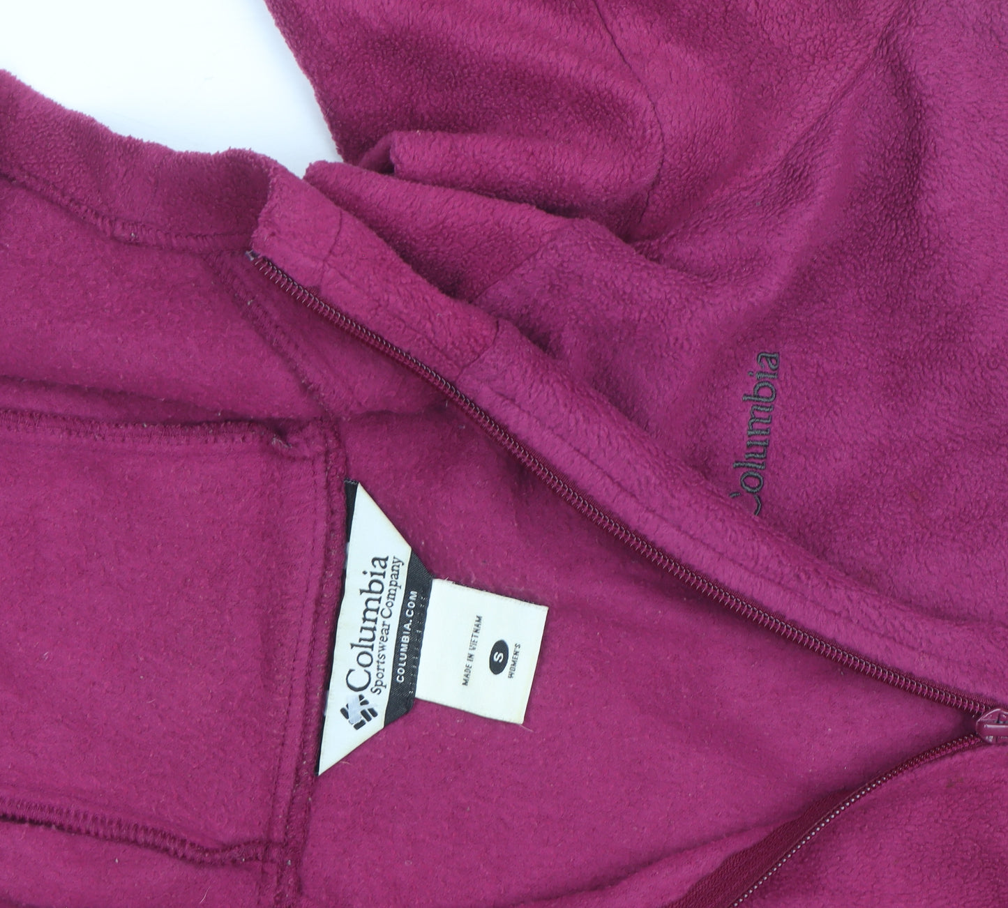 Columbia Women's Pink Fleece Full Zip Hooded Sweatshirt Size S