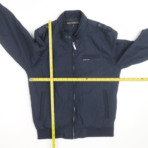 Members Only Men's Blue Bomber Jacket S Cotton Nylon Zip Up