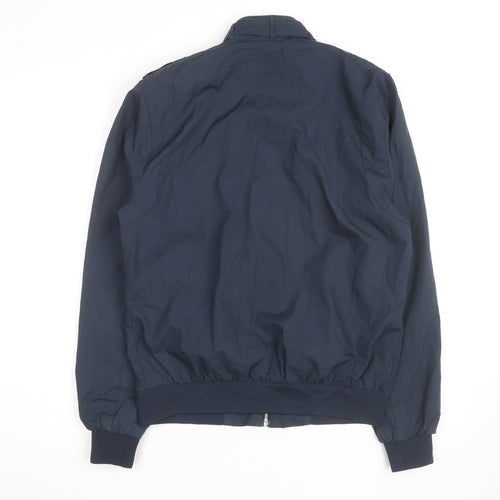 Members Only Men's Blue Bomber Jacket S Cotton Nylon Zip Up