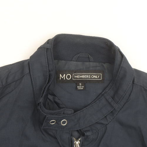Members Only Men's Blue Bomber Jacket S Cotton Nylon Zip Up