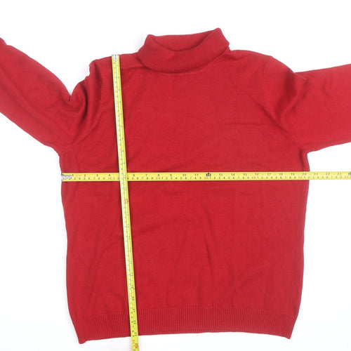 Northern Reflections Men's Red Roll Neck Cotton Jumper L
