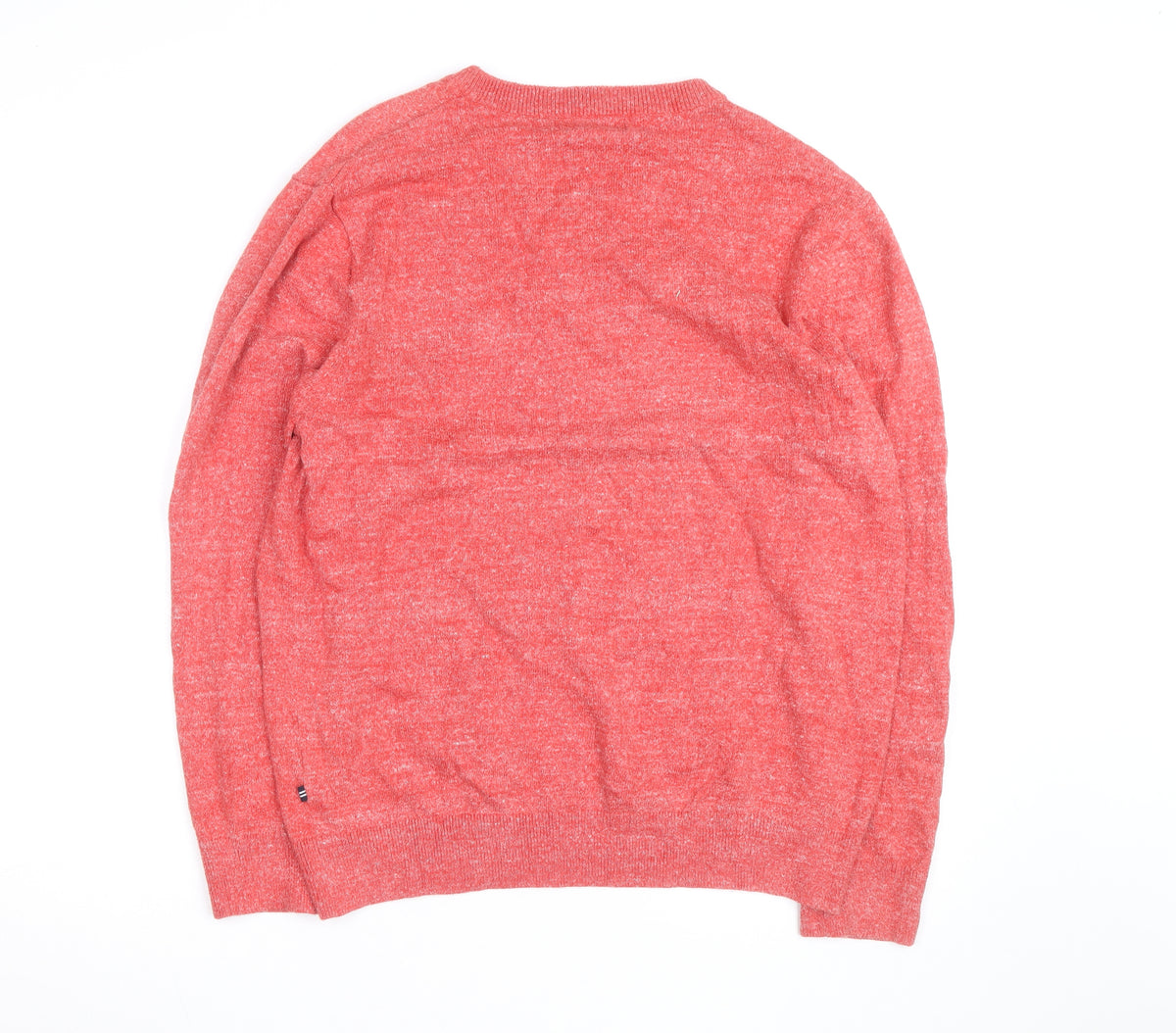 Nautica Men's Red V-Neck Knit Pullover Jumper Size L