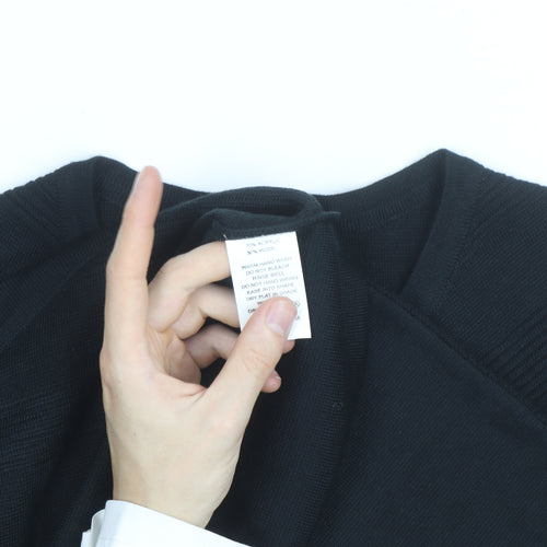 La Dame Black Knit Long Sleeve Classic Cardigan M Unisex