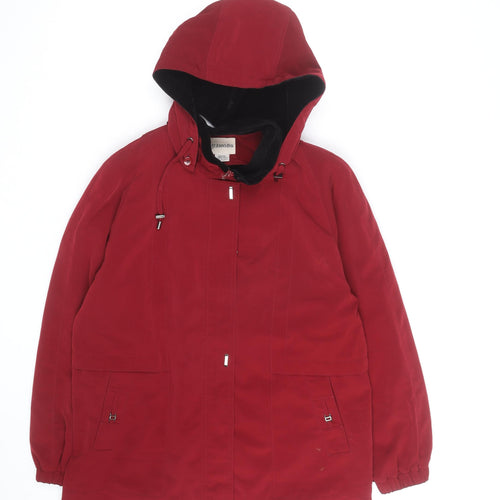 St. John's Bay Men's Red Hooded Waterproof Parka Coat Size M