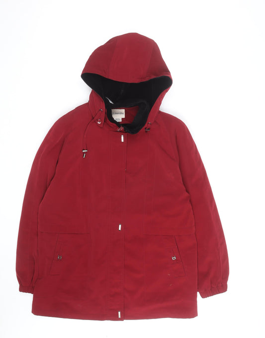 St. John's Bay Men's Red Hooded Waterproof Parka Coat Size M