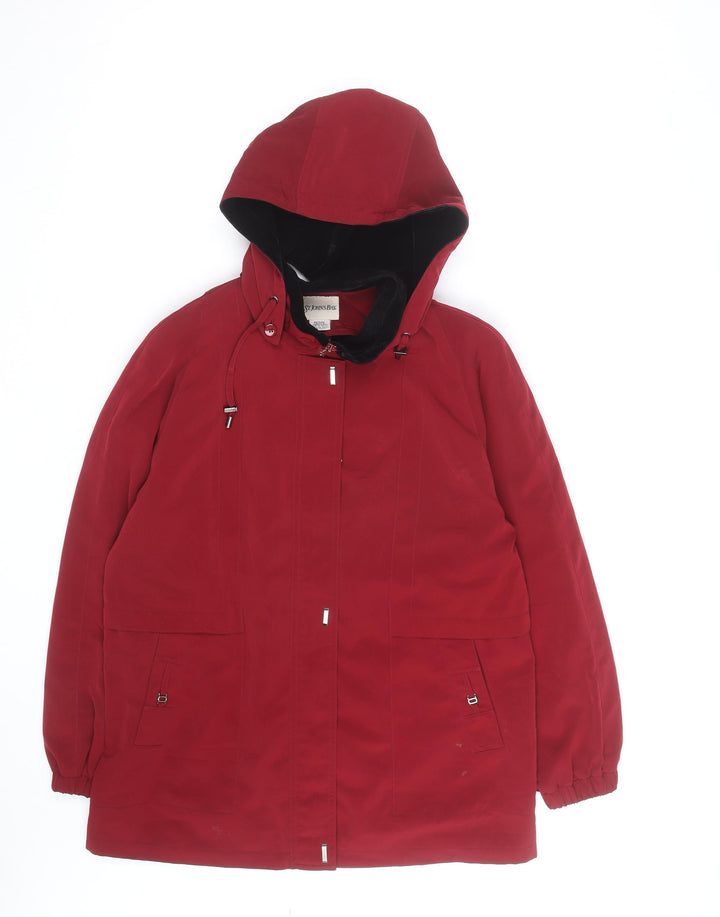 St. John's Bay Men's Red Hooded Waterproof Parka Coat Size M