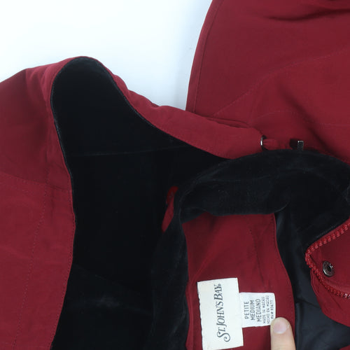 St. John's Bay Men's Red Hooded Waterproof Parka Coat Size M